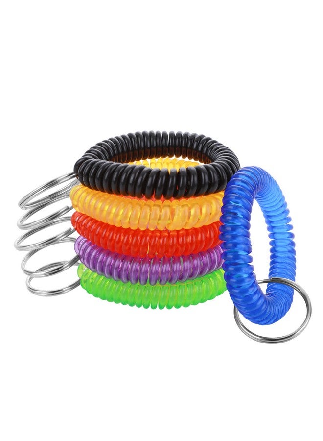 يوليف سلسلة مفاتيح بلاستيكية ملونة على شكل لفائف معصم، سوار لولبي مطاطي، سلسلة مفاتيح معصم، حامل مفاتيح للساونا وصالة الألعاب الرياضية وحمام السباحة وشارة الهوية والرياضات الخارجية - Image 1