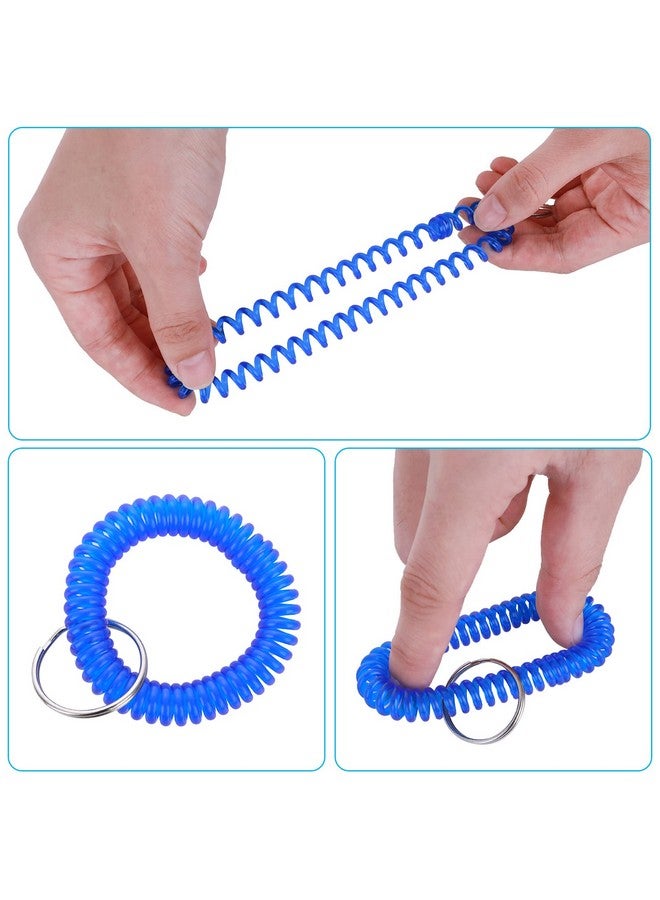 يوليف سلسلة مفاتيح بلاستيكية ملونة على شكل لفائف معصم، سوار لولبي مطاطي، سلسلة مفاتيح معصم، حامل مفاتيح للساونا وصالة الألعاب الرياضية وحمام السباحة وشارة الهوية والرياضات الخارجية - Image 3