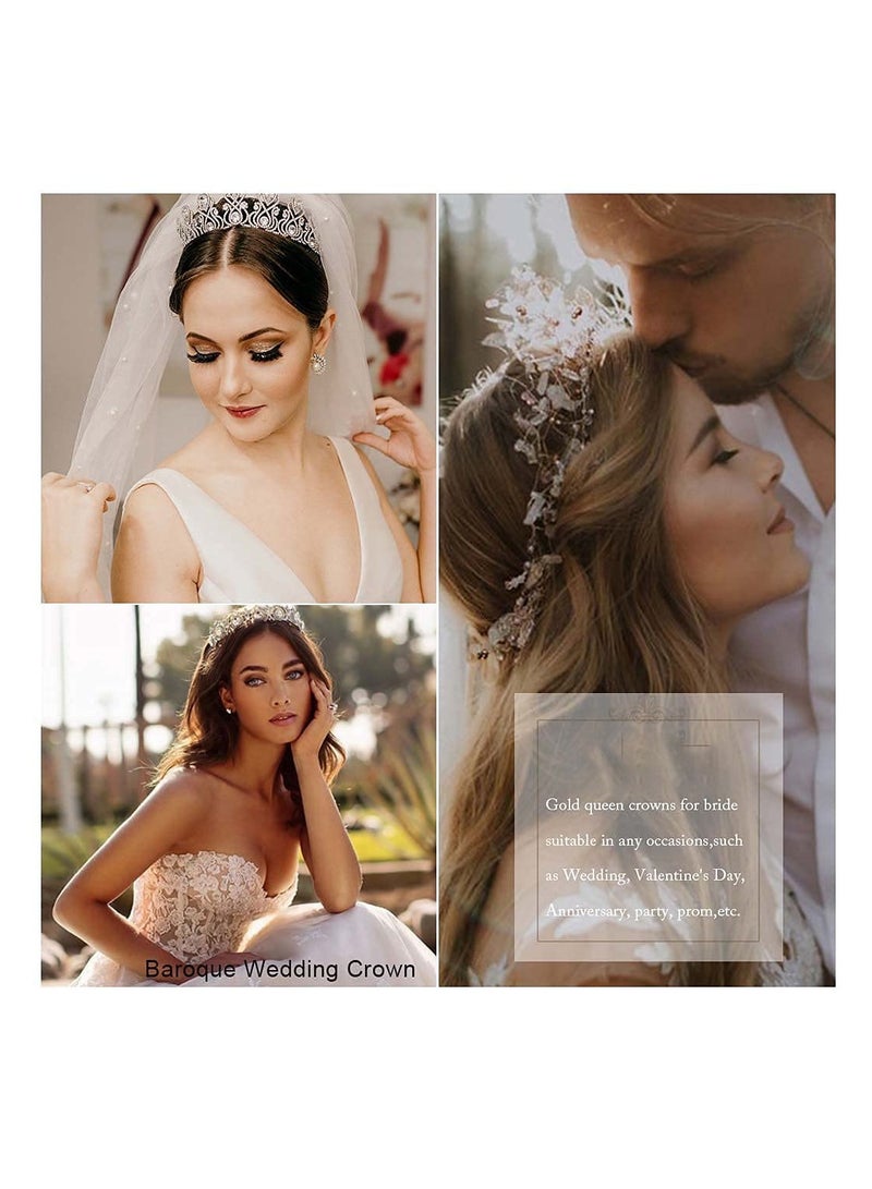 Excefore Crystal Wedding Headband Silver Bridal Headpiece Jewelry Band Rhinestone - Image 5