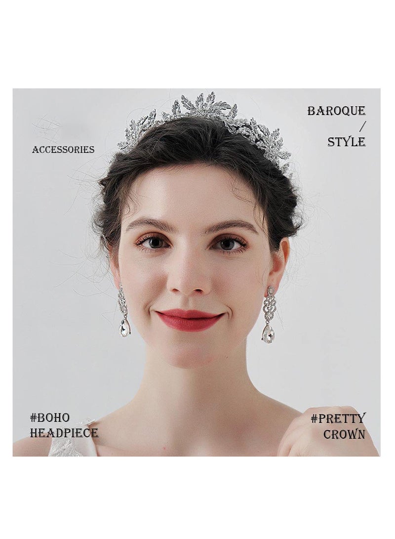 Excefore Crystal Wedding Headband Silver Bridal Headpiece Jewelry Band Rhinestone - Image 2