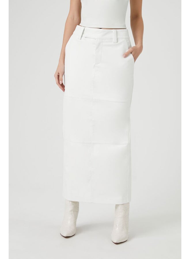 FOREVER 21 Faux Leather Slit Midi Skirt - Image 2