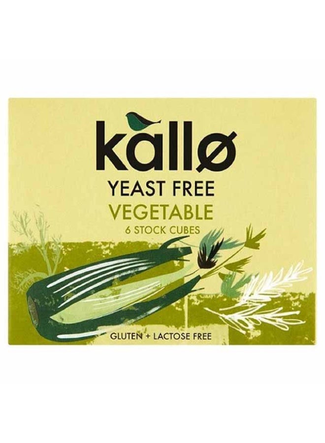 Stock Cubes, Yeast Free Vegetable - 6 cubes, UK