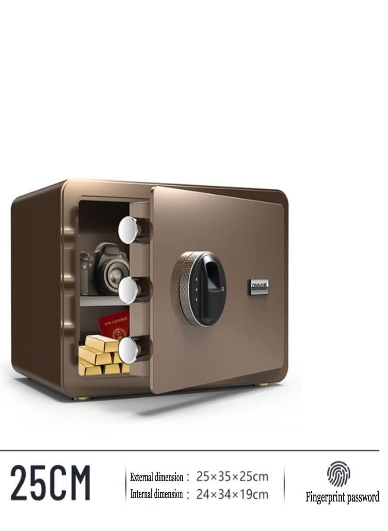 Cool Baby COOLBABY Safe Box with Biometric Fingerprint Lock, A4 Document Size Safety Deposit Box for Home Office Shop (25 * 35 * 25) Brown  - Image 4