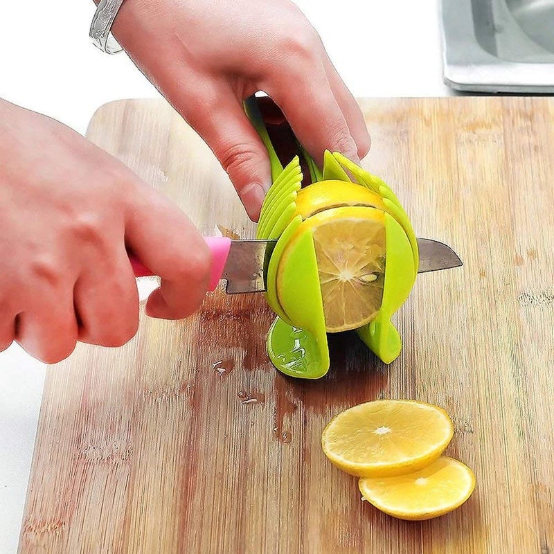 iDream iDream MultiFunctional HardGrip Holder Easy Slicing for Fruits Tomatoes Vegetables Lemons Sturdy Durable Kitchen Tool for Precise Cutting and Enhanced Safety  - Image 5
