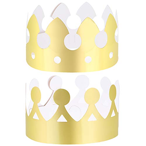 LOCOLO 40 Pieces Golden Paper Crowns, Paper Crown for Birthday Party Baby Shower Photo Props - Image 2