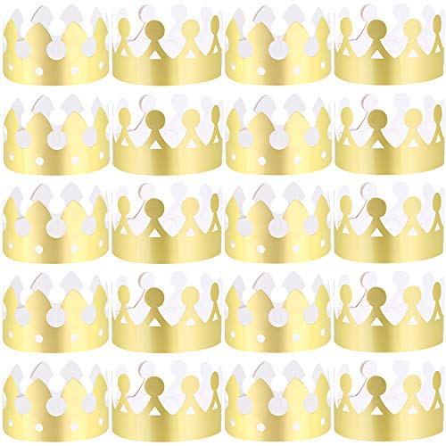 LOCOLO 40 Pieces Golden Paper Crowns, Paper Crown for Birthday Party Baby Shower Photo Props - Image 5