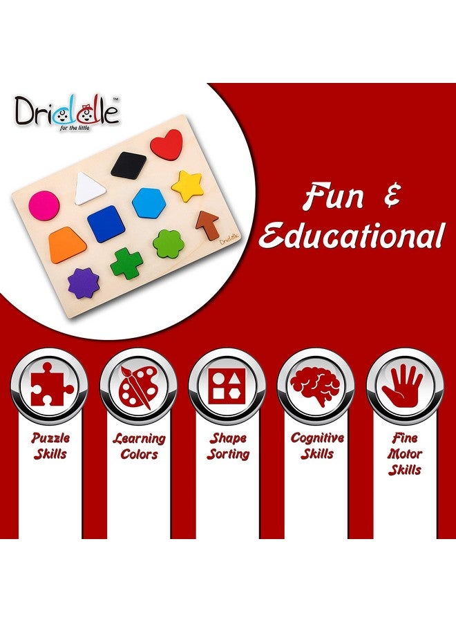 Driddle Magnetic Wooden Educational Shape Puzzle - Learn Colors & Shape Recognition Toy - Toddler Preschool Game - Kids Montessori Education - Image 5