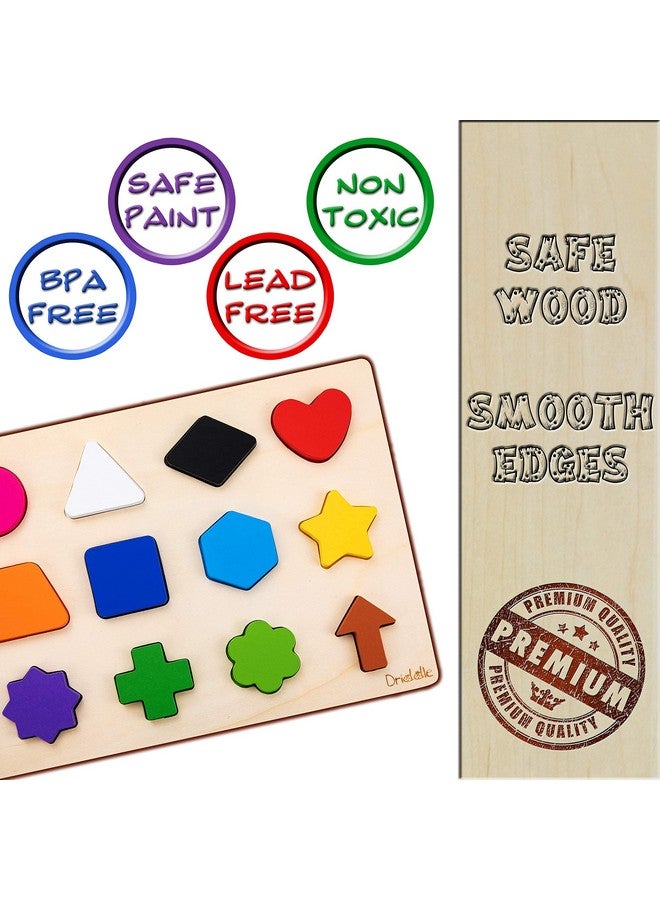 Driddle Magnetic Wooden Educational Shape Puzzle - Learn Colors & Shape Recognition Toy - Toddler Preschool Game - Kids Montessori Education - Image 2