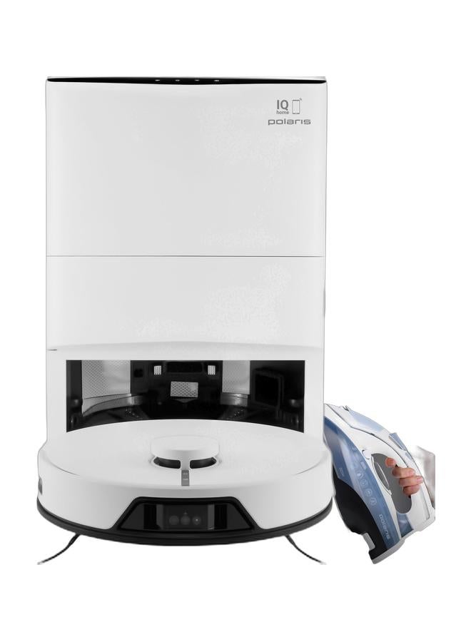 Polaris PVCRAC 7750 Robot Vacuum & Mop | 10,000 Pa | Self-Cleaning Station (4L Dust, 4L Clean/Dirty Water) | Laser Nav + AI Camera (35 Objects) | Up to 240 min | Wi-Fi App Control | 5-Map Memory & Polaris PIR 3074 SG AA Steam Iron | 3000 W | PRO 7 ANODIZED Soleplate | 50 g/min Steam, 260 g/min Boost | Smart Heat | Auto Shut-Off | 300 ml Tank | 3 m Cord | Anti-Drip, Anti-Scale, Self-CleaningBundle - Image 1