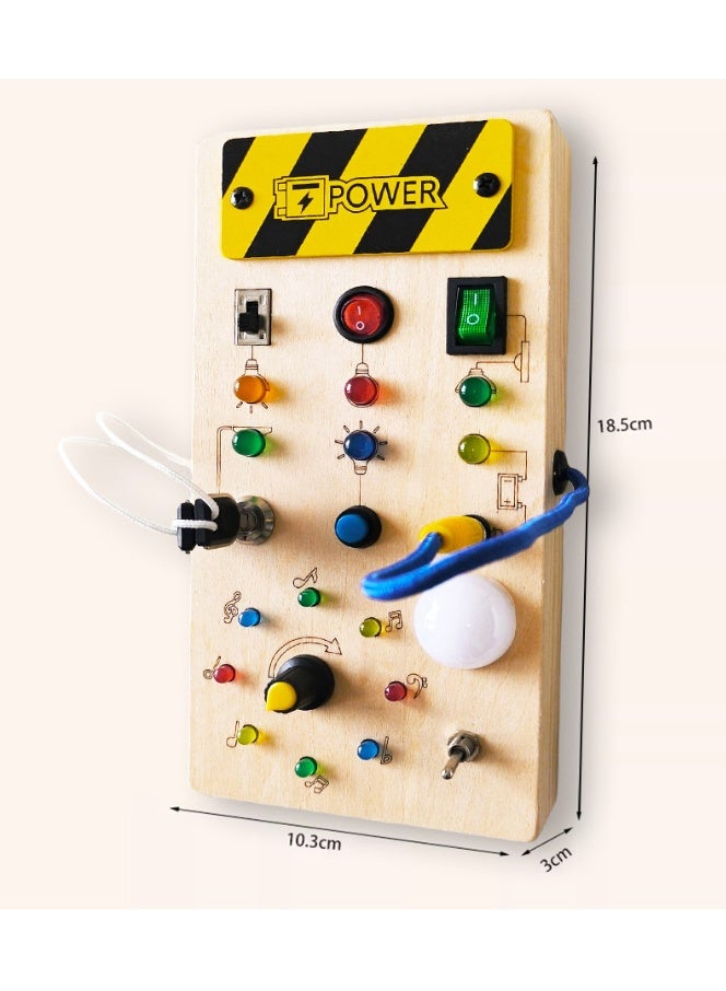 Montessori wooden LED switch busy board, sensory toys for toddlers, educational learning activities, 1 2 3 year old boy girl toddler toys gifts - Image 5