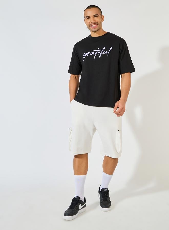 Styli Styli Oversized Grateful Text Print T-Shirt  - Image 2