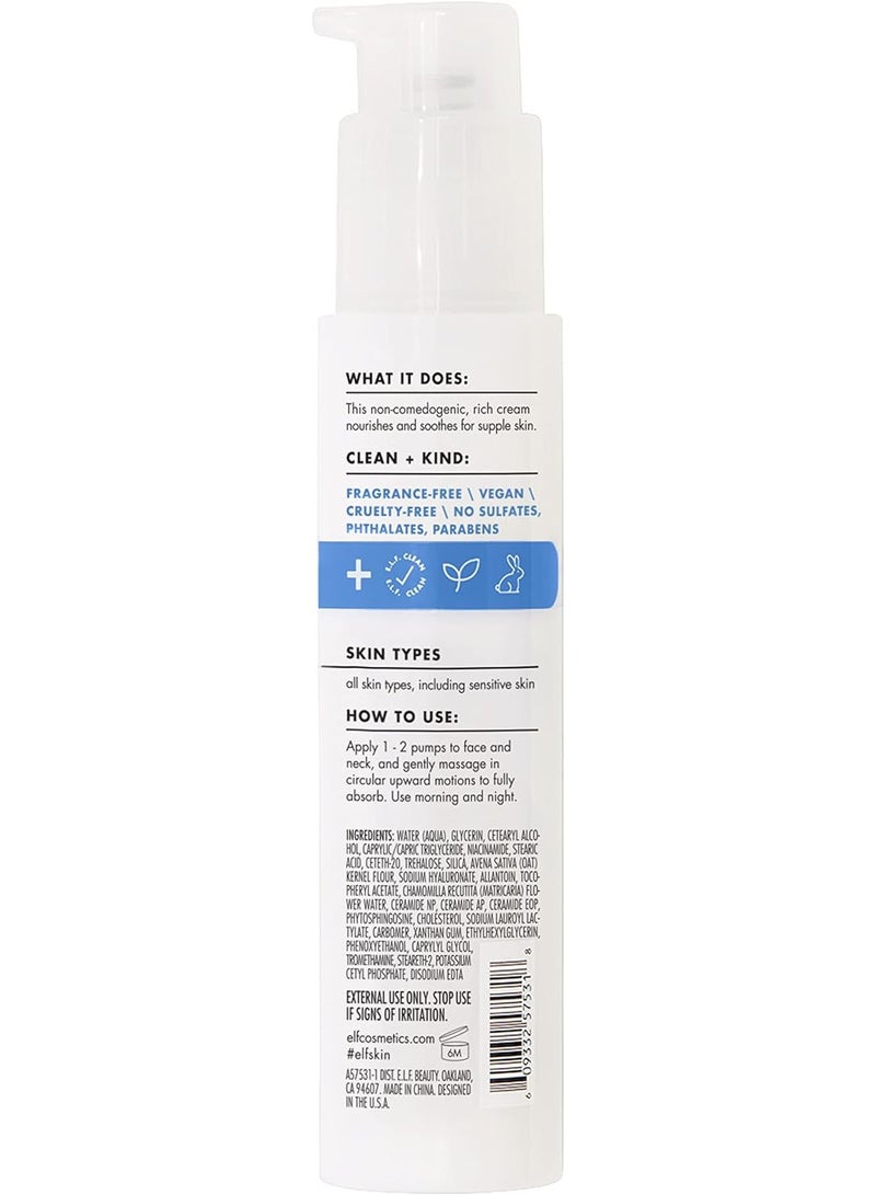 elf e l f SKIN Pure Skin Moisturiser Creamy Weightless Daily Moisturiser For A Hydrated Looking Complexion Made With Oat Milk Allantoin Niacinamide - Image 4