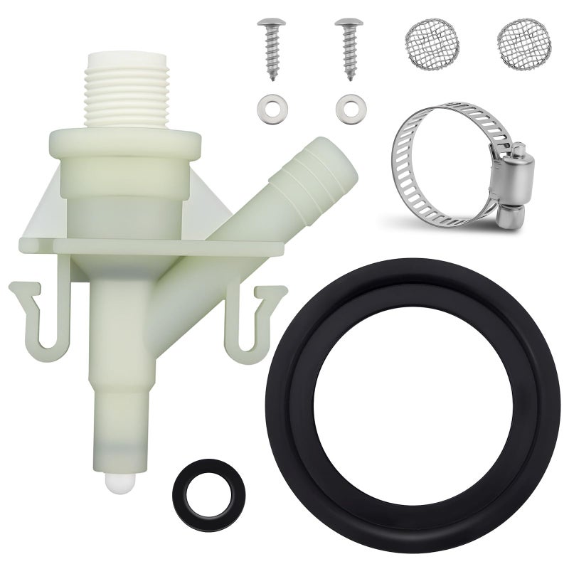 Cfyosnk 385311641 RV Toilet Valve Replacement Kit Compatible with Dometic Toilet Valve 300321 Series FreezeResistant LeakProof Design Includes Hose Clamp Fasteners for RV Camper PedalFlush Toilets - Image 3
