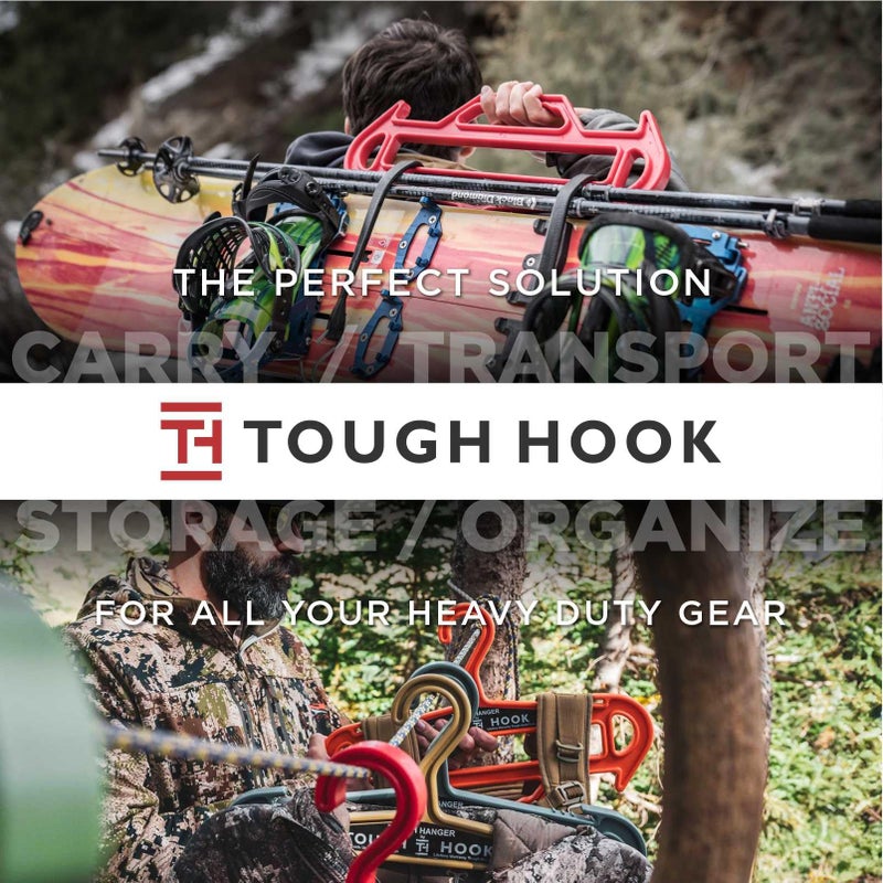 Tough Hook خطاف قوي XL حامل ثقيل، حامل تكتيكي كبير للشرطة، معدات الغوص، بدلة الغوص وBCD للغوص، سعة 180 رطل مع مقبض حمل، صنع في الولايات المتحدة، أسود 1 عبوة - Image 2