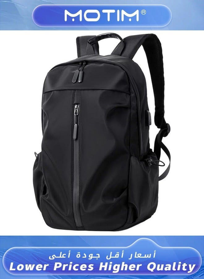 Motim Travel Laptop Backpack Grey Business Anti Theft Backpack with USB Charging Port Water Resistant College School Bag Gifts for Men & Women Fits 14 Inch Notebook Computer Bag  - Image 1