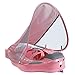 HECCEI Mambobaby Float Add Tail Baby Swim Float with Canopy NonInflatable Solid Baby Float Upgrade Soft Waterproof SkinFriendly Leather Material Infant Swim Float Deluxe Edition Pink - Image 3