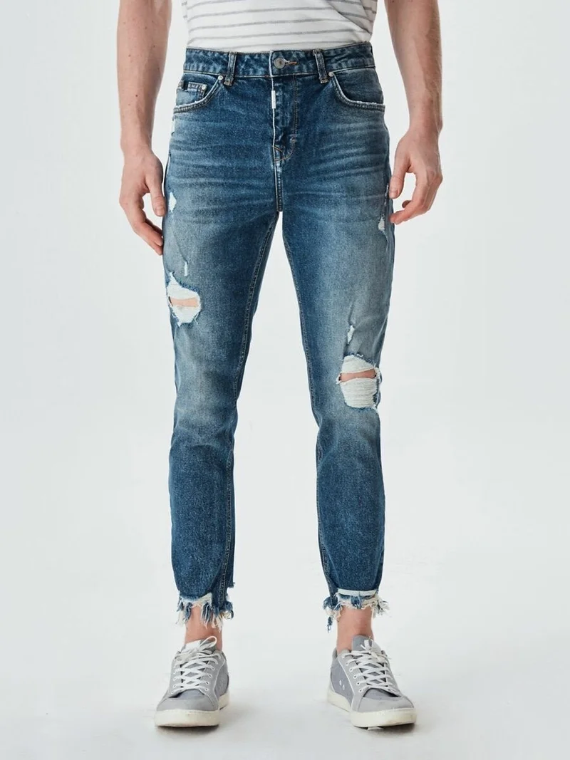 LTB Men's Eddard X Low Waist Ripped Carrot Cut Jeans