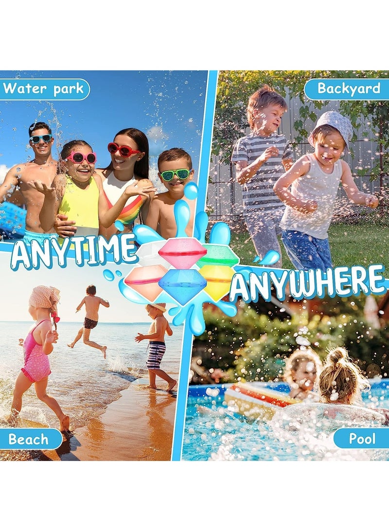 Water Balloons Reusable 6 PCS Soft Silicone Water Splash Ball for Kids School Self-Sealing Refillable Water Ballfor Kids Adults Fun Water Fight Game Summer Swimming Pool Party Supplies（A） - Image 5