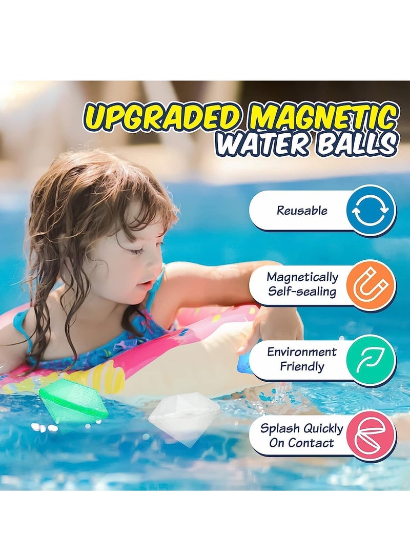 Water Balloons Reusable 6 PCS Soft Silicone Water Splash Ball for Kids School Self-Sealing Refillable Water Ballfor Kids Adults Fun Water Fight Game Summer Swimming Pool Party Supplies（A） - Image 2