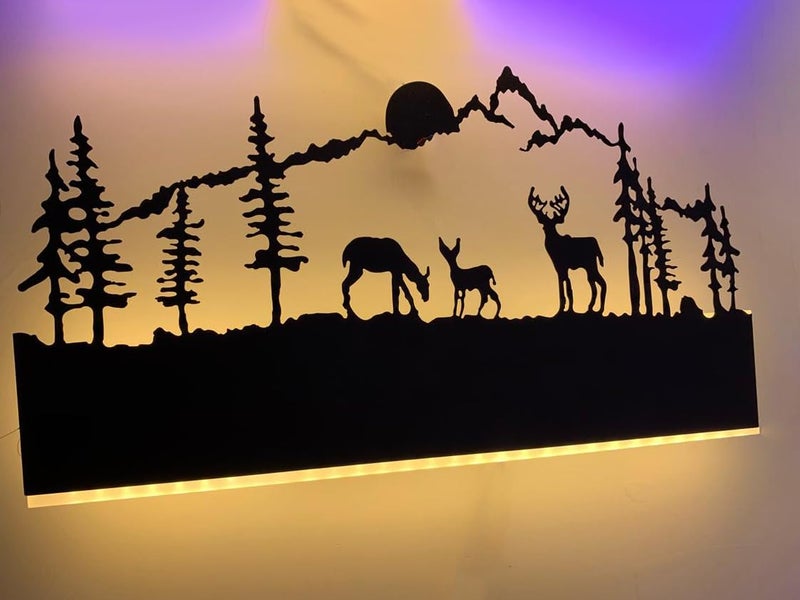 Lyse Decor Mountain Scene Modern LED Wall Light for Living Room Decoration, Wall Lamps for Bedroom, Led Wall Lamp for Office and Cafe Wall Lights (Warm, Natural and Cool) - Image 3