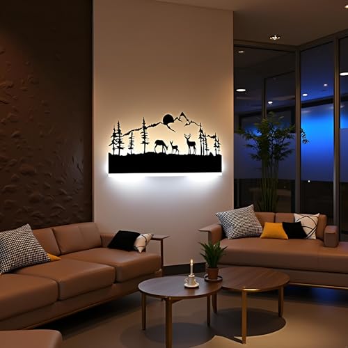 Lyse Decor Mountain Scene Modern LED Wall Light for Living Room Decoration, Wall Lamps for Bedroom, Led Wall Lamp for Office and Cafe Wall Lights (Warm, Natural and Cool) - Image 2