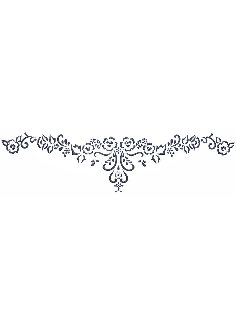 Designer Stencils - Designer Stencils C762 Floral Lace Swag Cake Stencil, Beige/semi-transparent - Image 1