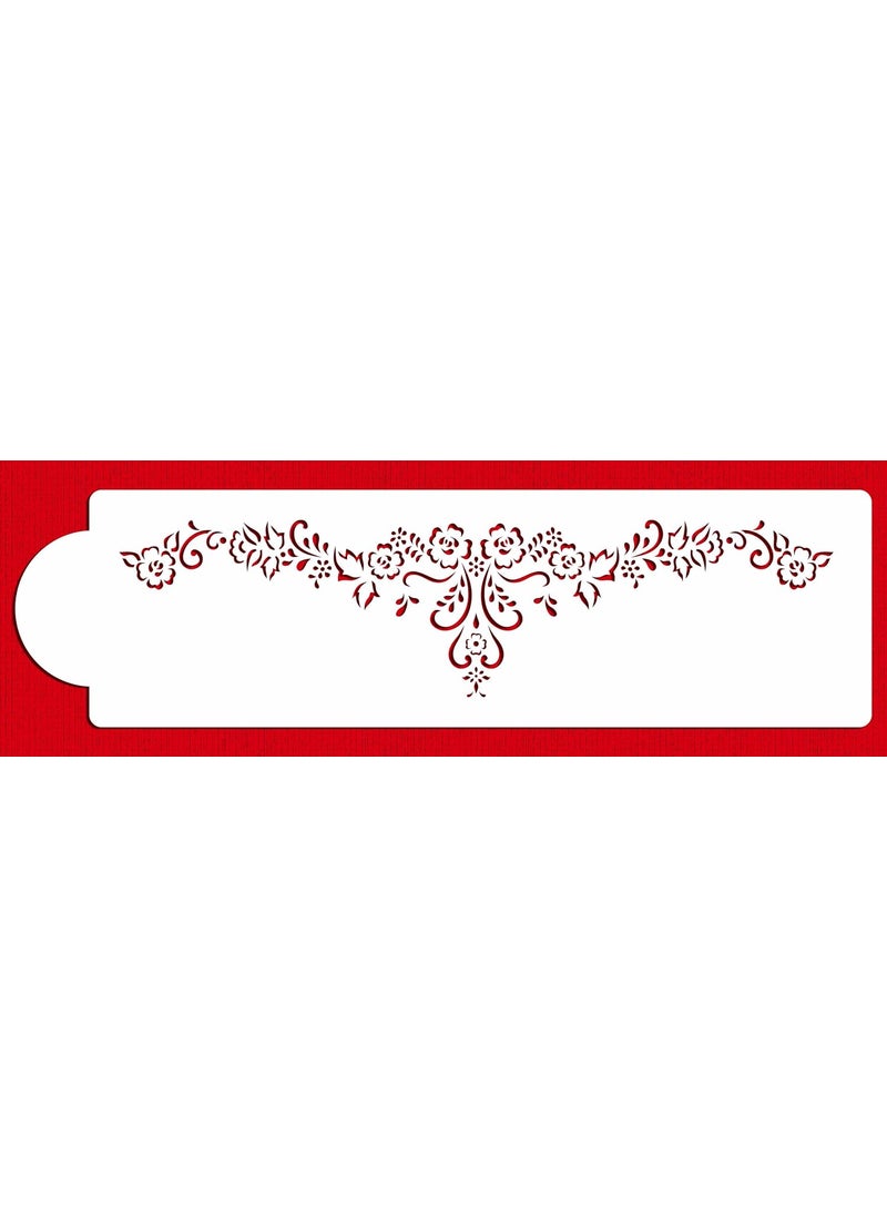 Designer Stencils - Designer Stencils C762 Floral Lace Swag Cake Stencil, Beige/semi-transparent - Image 1