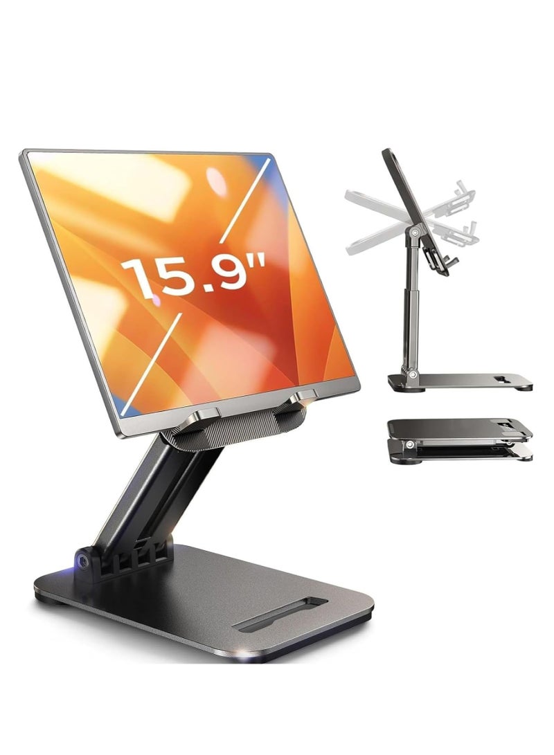 General Tablet Stand for iPad Stand Holder Desk, Foldable iPad Pro Holder Portable Monitor Stand, iPad 10th Generation Accessories for Home Office Kindle 2024 iPad Pro Mini 4-15.9"  - Image 1