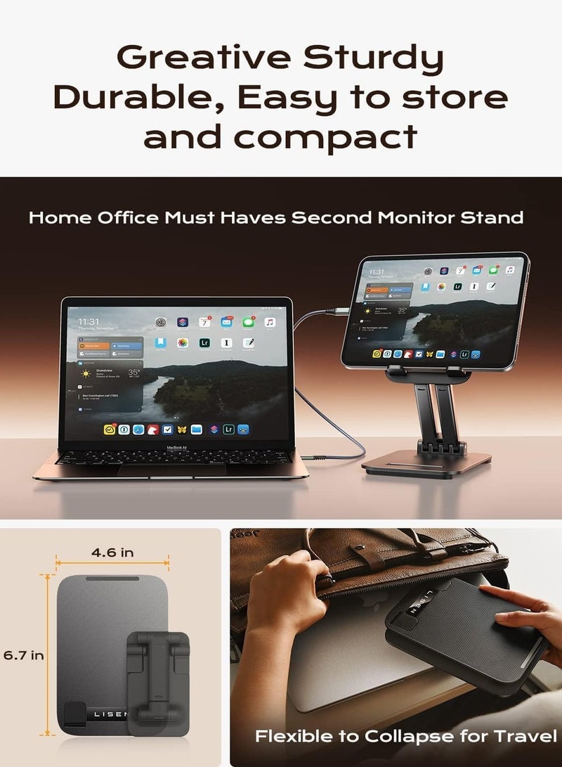 General Tablet Stand for iPad Stand Holder Desk, Foldable iPad Pro Holder Portable Monitor Stand, iPad 10th Generation Accessories for Home Office Kindle 2024 iPad Pro Mini 4-15.9"  - Image 3