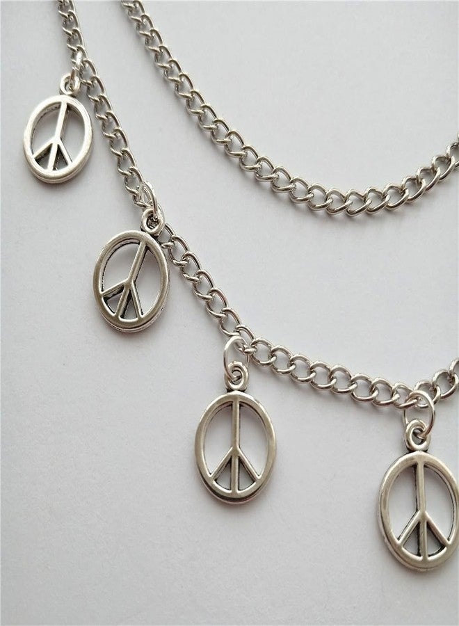 AETYWYEIN Peace Sign Charms Pants Chain, Minimalist Pendant Jeans Accessories, Hip Hop Layered Belt Chains, Hippie Style Bags DIY Jewelry Pocket Chain - Image 5