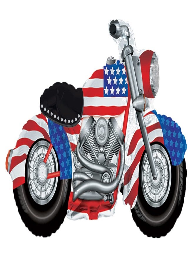 Artisan Owl Patriotic Motorcycle 45" Foil Party Balloon - Image 2