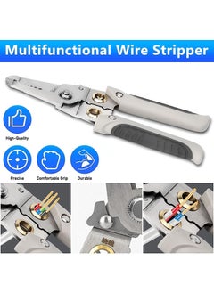 PRYFIL PRYFIL Wire Stripper and Cutter Pliers For Electricians Multifunctional Cable Wire Stripping Tools Cutting Winding Crimping Precision Stainless Stee Hand Tool for Electrician Decrustation Tool  - Image 5