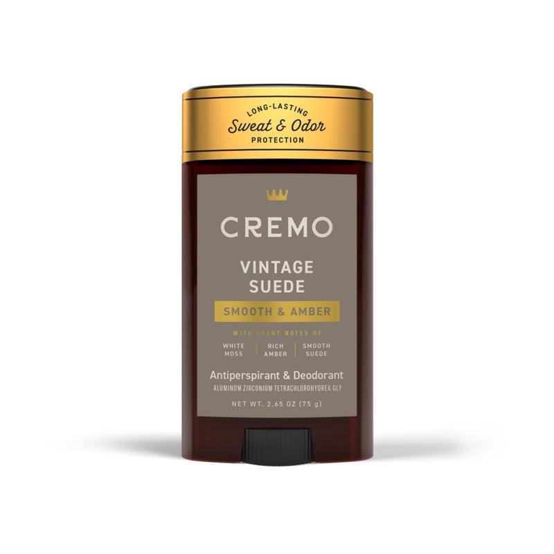 Cremo Vintage Suede Antiperspirant & Deodorant for Men, 48-hour Sweat and Odor Protection, 2.65oz - Image 1
