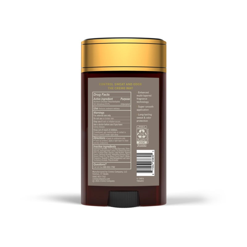 Cremo Vintage Suede Antiperspirant & Deodorant for Men, 48-hour Sweat and Odor Protection, 2.65oz - Image 4