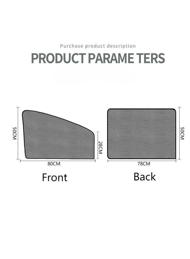 Car Window Sun Shades, Magnetic Curtain，Baby Window Shades Protection from Sun Heat and UV，Window Mesh Screen for Privacy Blackout, Breastfeeding (Front Seat, 2 Pack) - Image 4