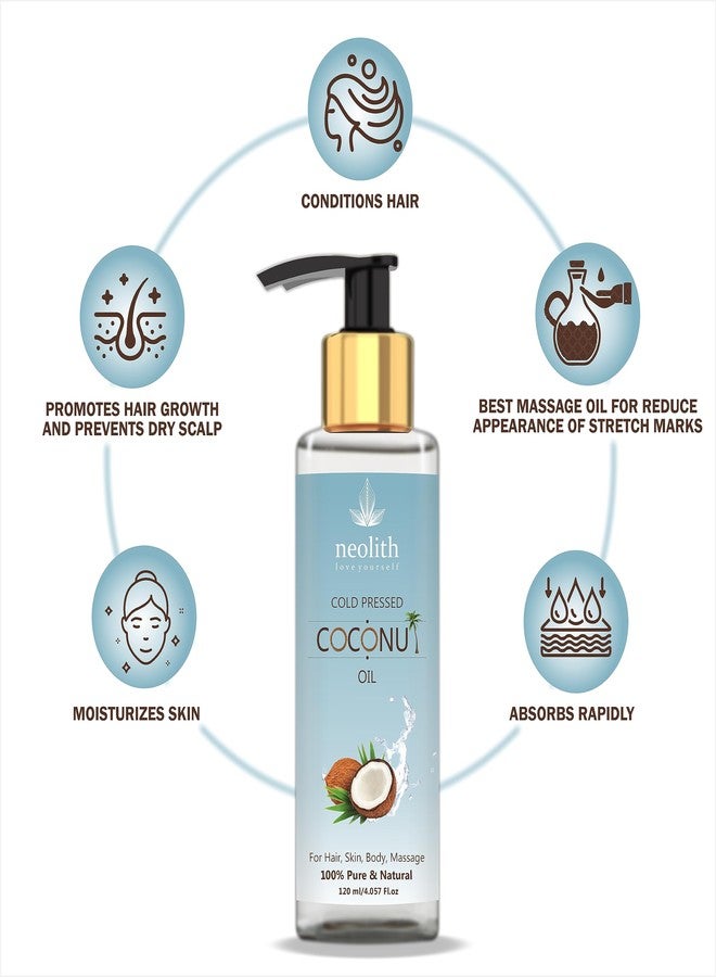 نيوليث زيت جوز الهند نيوليث النقي 100%، طبيعي، معصور على البارد || للشعر الجاف والمجعد، وفروة الرأس الجافة، والبشرة والجسم || 120 مل - Image 3