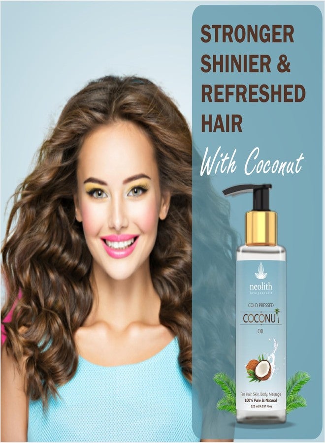 نيوليث زيت جوز الهند نيوليث النقي 100%، طبيعي، معصور على البارد || للشعر الجاف والمجعد، وفروة الرأس الجافة، والبشرة والجسم || 120 مل - Image 5