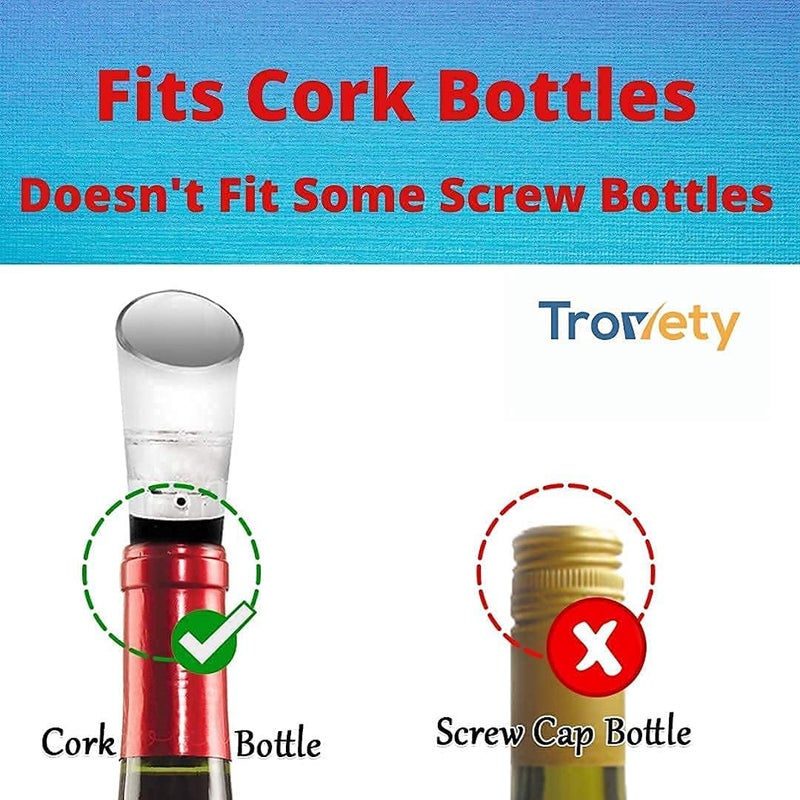 Trovety Aerators For Wine – 2-in-1 Diffuser Oxygenator and Pouring Dispenser for Enhanced Smoother Flavors of Red Wines – Silicone Aeration Breather (2 Pack Wine Aerator Pourer) - Image 3