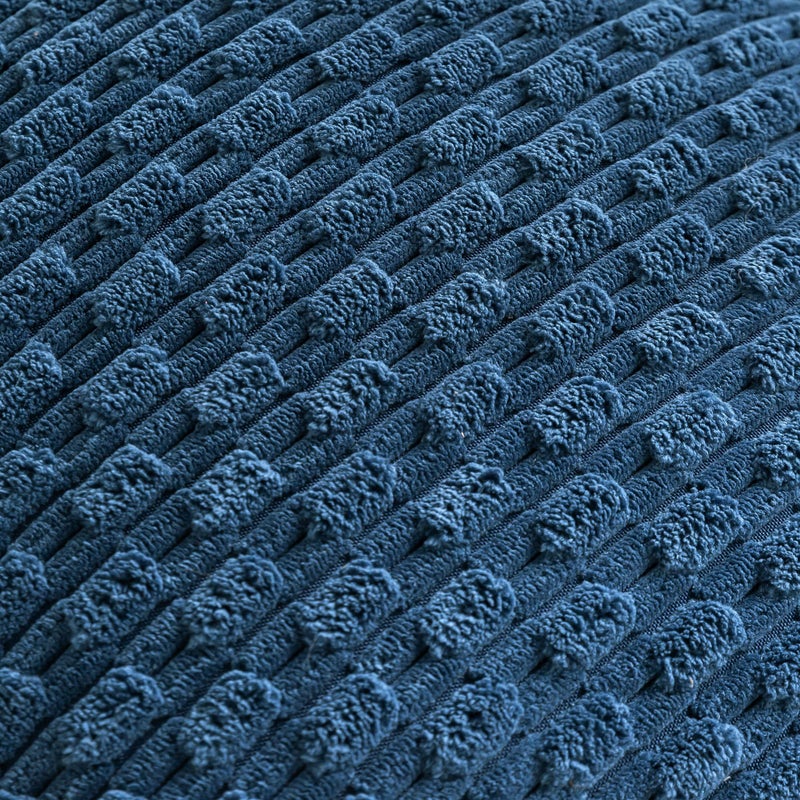 Cozoomy Set of 4 Blue Decorative Pillow Covers 20x20 Inch Corduroy Throw Pillow Covers for Bed Couch Sofa Living Room Soft Cushion Cases - Image 5