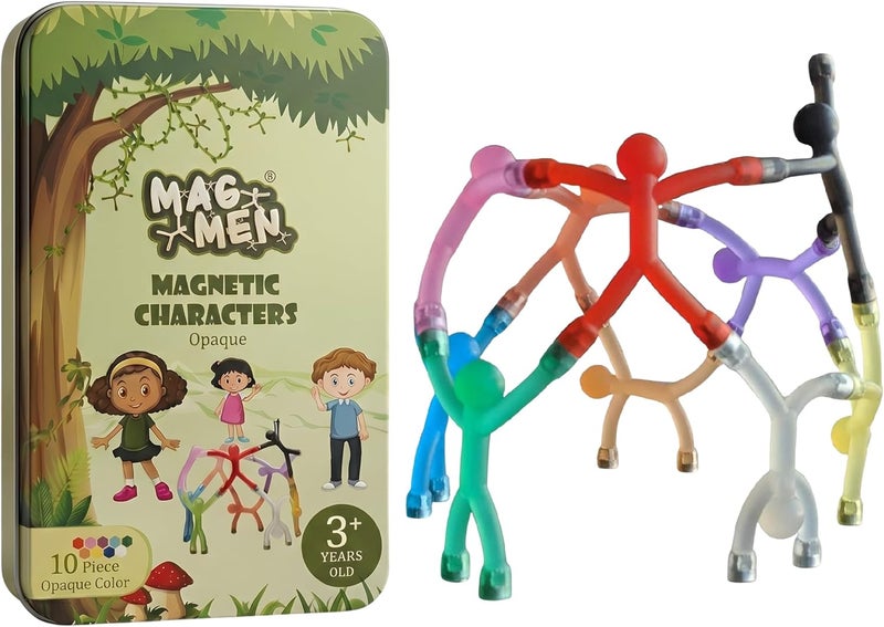 MAGMEN STRESSless LIFE Refrigerator Magnets and Fidget Magnets Set-Strong, Fun Flexible Multi-Use Magnetic Men Fridge Magnet and Fidget Toy Characters- Only Imagination Needed, Opaque, 10Pcs - Image 1