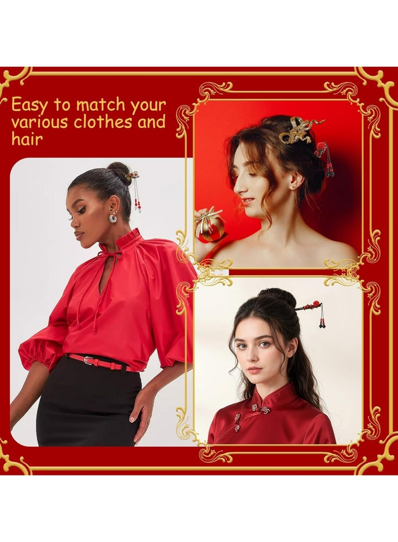 3 Pieces Chinese Hair Stick Japanese Retro Wooden Hairpin Flower Hair Chopsticks Handmade Classic Geisha Hair Accessories Clips for Long Hair - Image 2