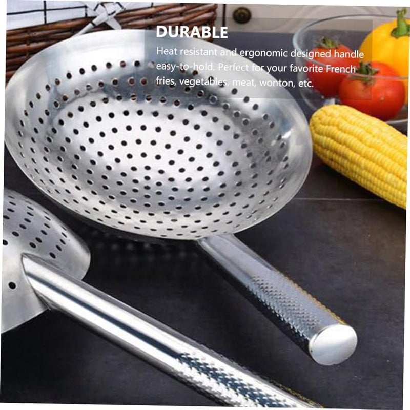 Stainless Steel Colander Scoop With Heat Resistant Handle For Kitchen Frying Oil Strainer - Image 4