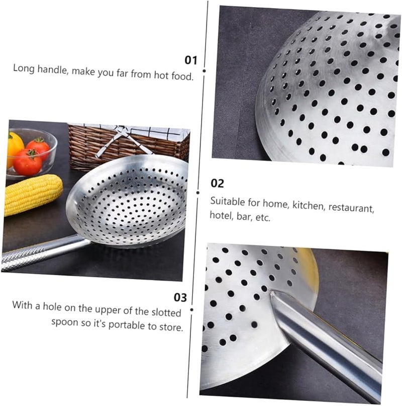Stainless Steel Colander Scoop With Heat Resistant Handle For Kitchen Frying Oil Strainer - Image 5