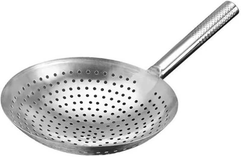 Stainless Steel Colander Scoop With Heat Resistant Handle For Kitchen Frying Oil Strainer - Image 1