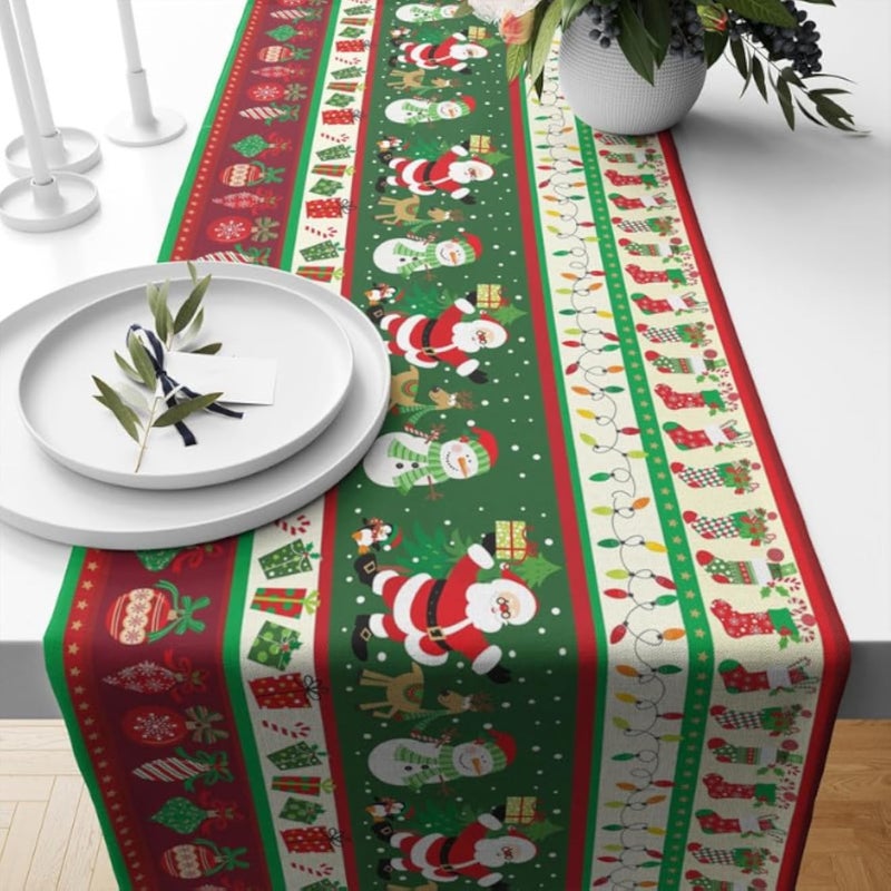 HOME PRINT Christmas table runner -w7