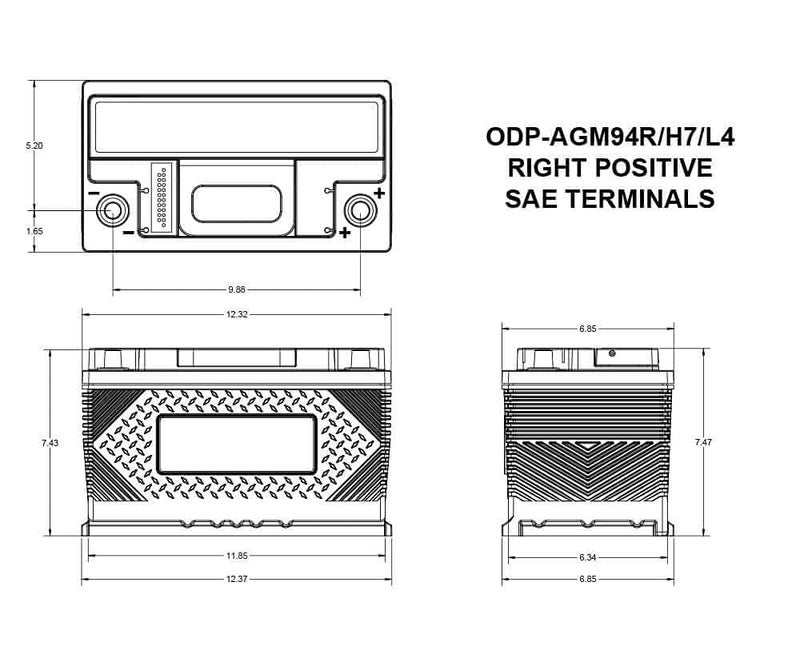 Odyssey بطارية أوديسي ODP-AGM94RH7L4 سلسلة الأداء بطارية AGM - Image 3