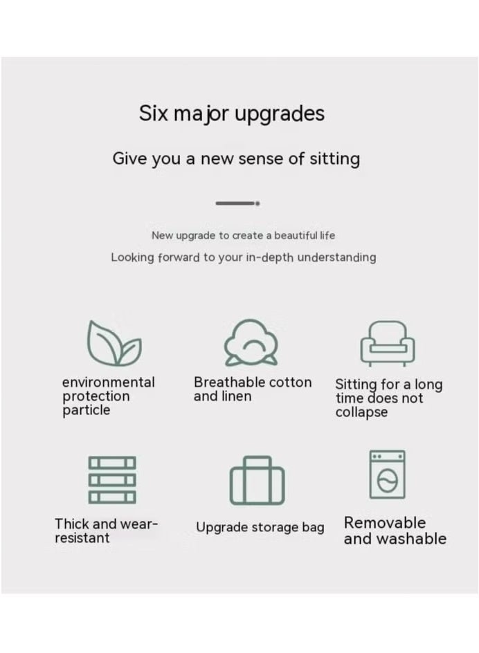 Generic Bean Cushion, Lightweight, Seating For Two, Bean Bag, Extra Large, Bean Sofa, Fatigue Relief, Sofa Cushion, Removable, Washable, Can Be Used As An Armrest On Both Sides, Corner Sofa, Patchwork Sofa, A Small Sofa That You Can Lie Down And Sleep On In The Balcony, Soft Sofa.  - Image 3