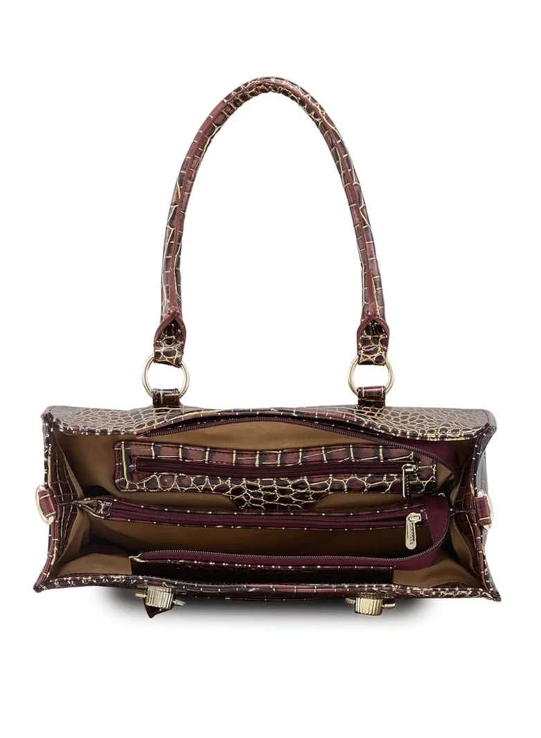 CAPRESE Caprese Miranda Tote Bag, Medium-Burgundy | Stylish Handbag for Women | Spacious, Versatile Office & Daily Essentials Tote | Top Zip Closure