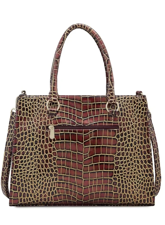 CAPRESE Caprese Miranda Tote Bag, Medium-Burgundy | Stylish Handbag for Women | Spacious, Versatile Office & Daily Essentials Tote | Top Zip Closure