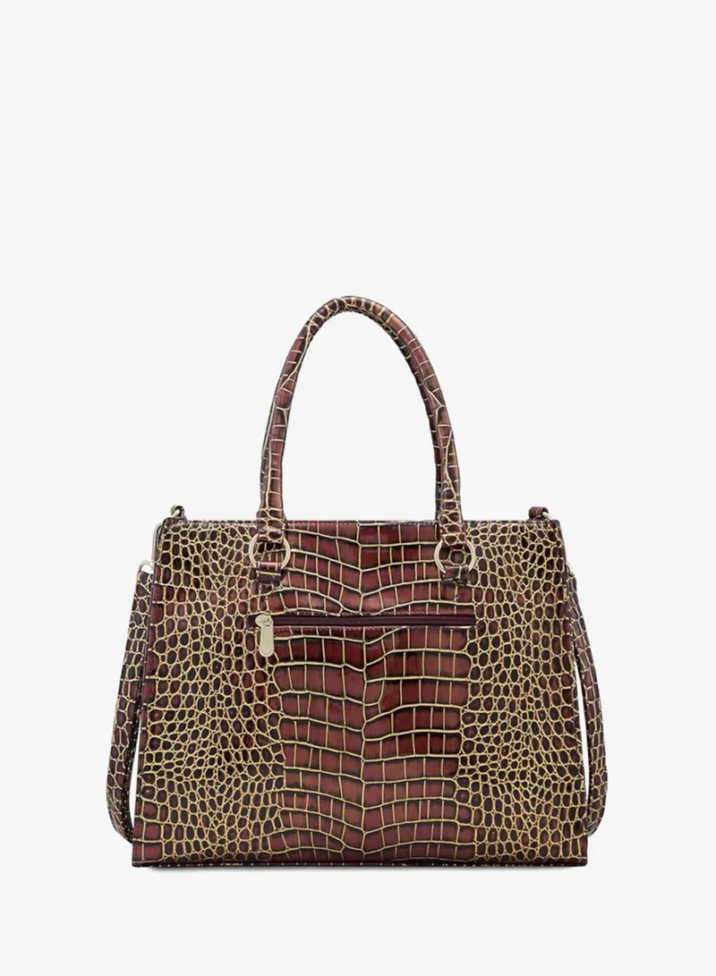 CAPRESE Caprese Miranda Tote Bag, Medium-Burgundy | Stylish Handbag for Women | Spacious, Versatile Office & Daily Essentials Tote | Top Zip Closure
